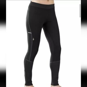 Smartwool Tights Solid Black PhD Run Wind Leggings Merino Blend M Medium